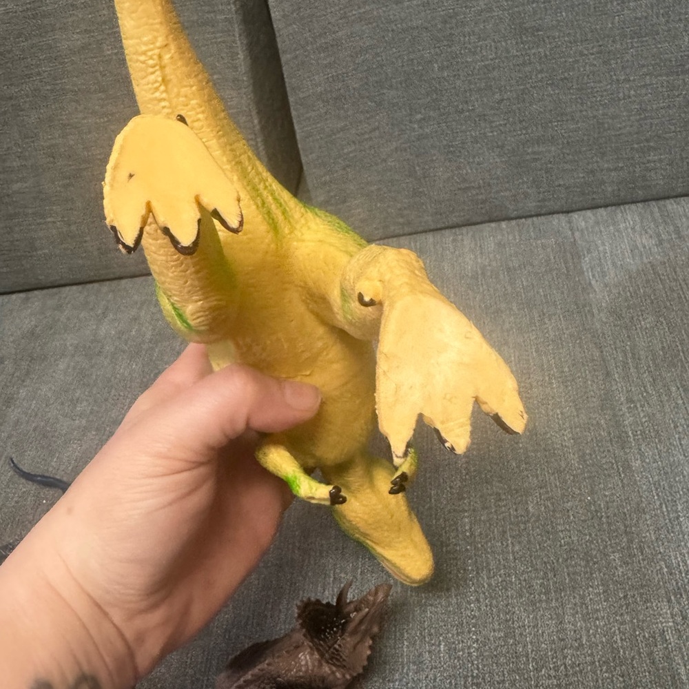 Large Vintage Dinosaur Toy Set - Green, Orange, Black - Picture 16 of 16